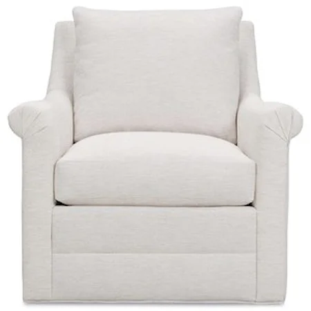 Transitional Swivel Chair with Rolled Arms